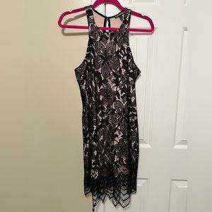 Express Black Lace Midi Dress, Size S